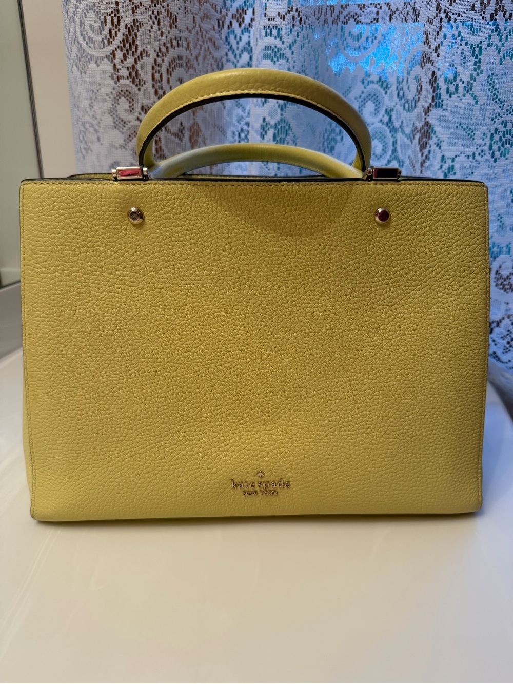 kate spade Yellow Pebbled Leather Top-Handle Satchel
